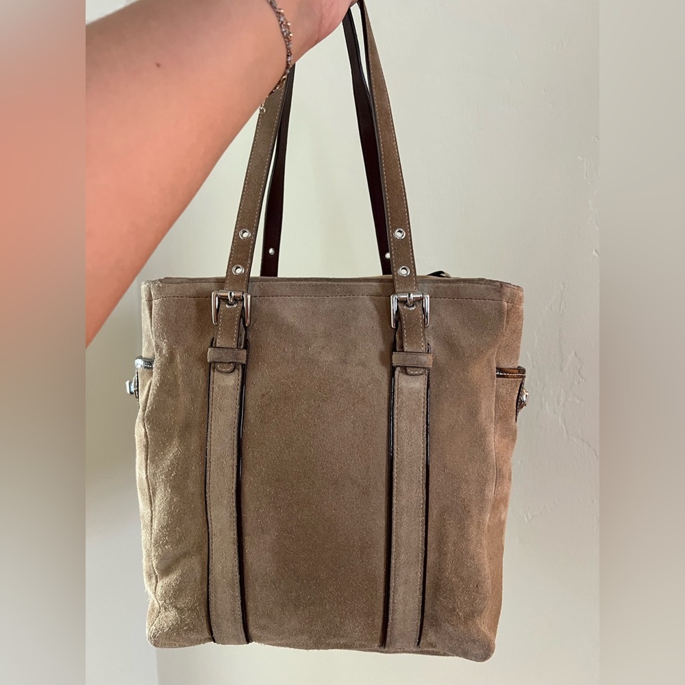 Authentic Coach Hampton Double Strap Suede Tote B… - image 4